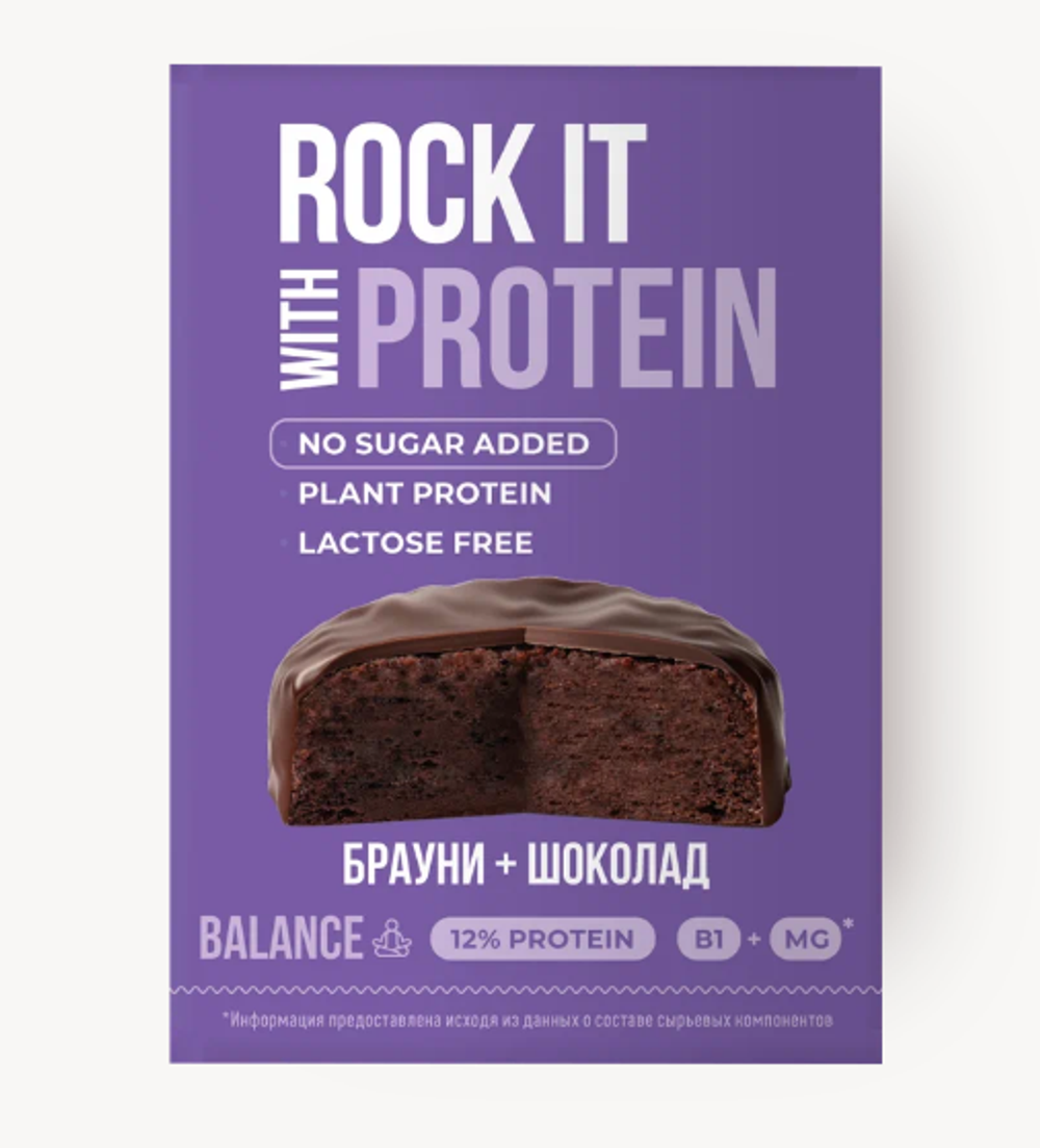 Rock It With Бисквит протеиновый брауни классический, 50г