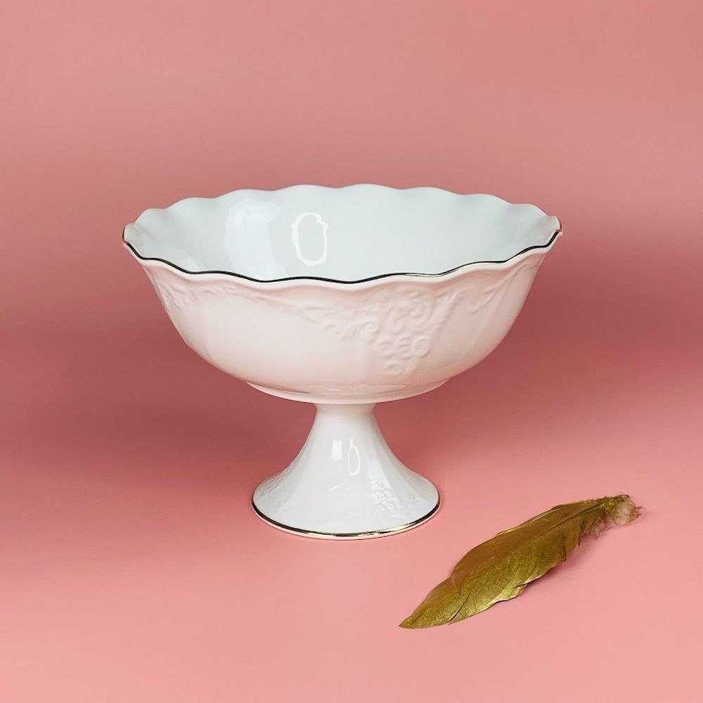 Lenardi 102-142 Конфетница 15см на ножке АГАТА в под.уп.(х12)Фарфор