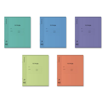 Тетрадь А5 24л кл. Erich Krause пласт.обл. "Классика CoverPrо, matt, Pulse" ассорти