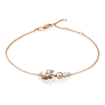 Браслет «Цветок» из комбинированного золота