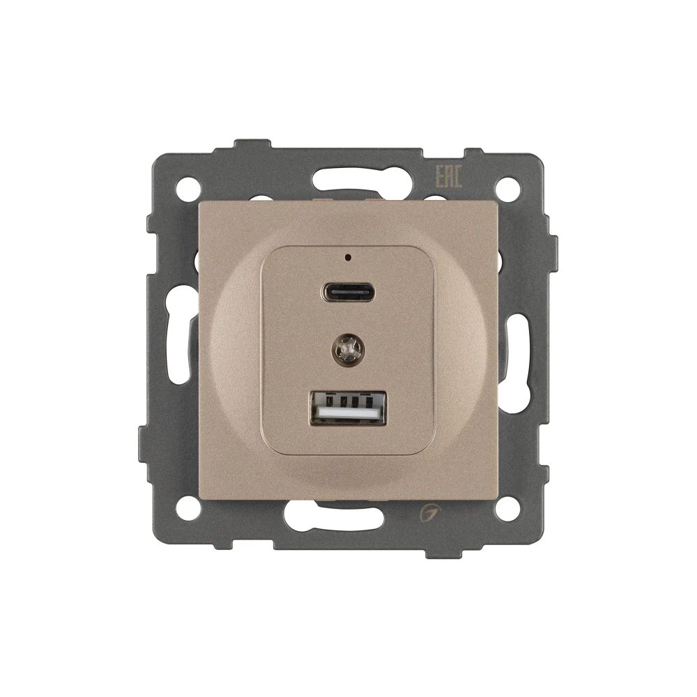 Механизм USB розетки SCT-MUAC-PL-GD-V (5V, 3A, QC4) (Arlight, -) 049841