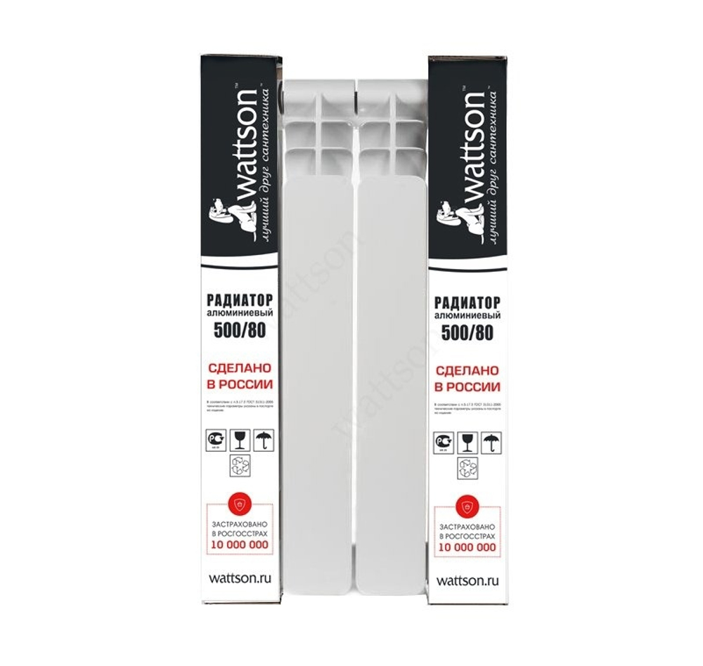 Радиатор алюминиевый WATTSON 500х80х4 секции