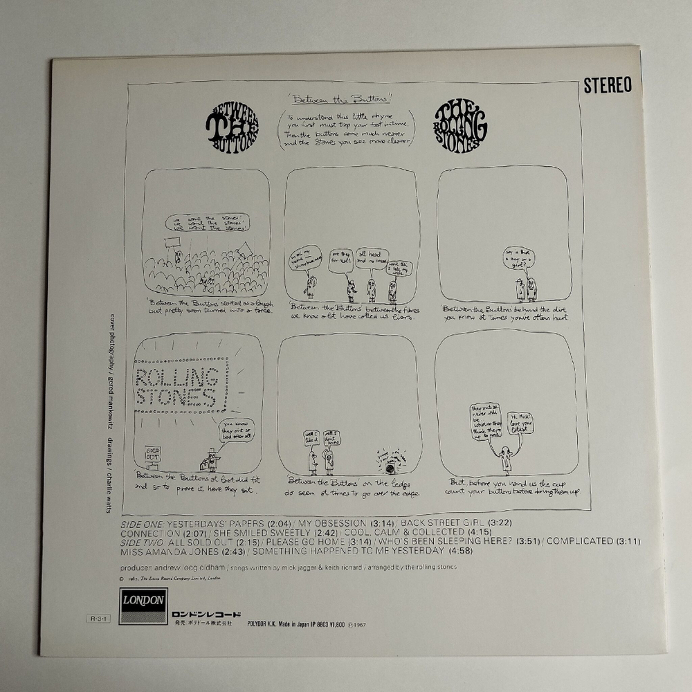 Винтажная виниловая пластинка LP The Rolling Stones Between The Buttons (Japan 1988) (No Obi) She Smiled Sweetly