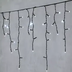 Светодиодная бахрома 3,1*0,5 м., 150 холодных белых LED ламп, мерцание, черный провод ПВХ, LTC(PIL150BLW-11-2W)