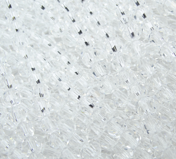 БШ001НН6 Хрустальные бусины "32 грани", цвет: белый прозрачный, размер 6 мм, кол-во: 39-40 шт.