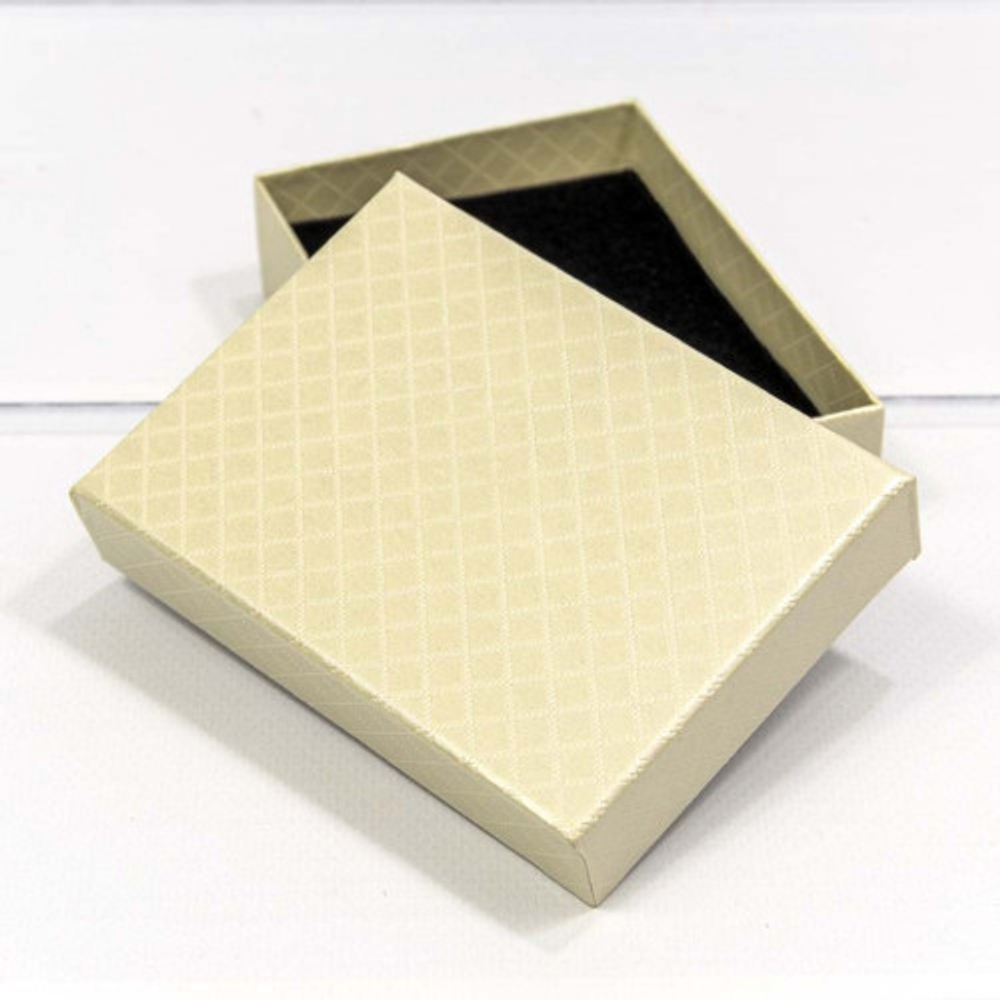 Коробка Ювелирная 11х8х3.4 см "Ромбики" (Бежевый)