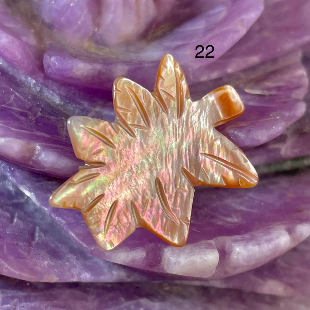 55632 Перламутр Бусина Листик 18*25мм-20