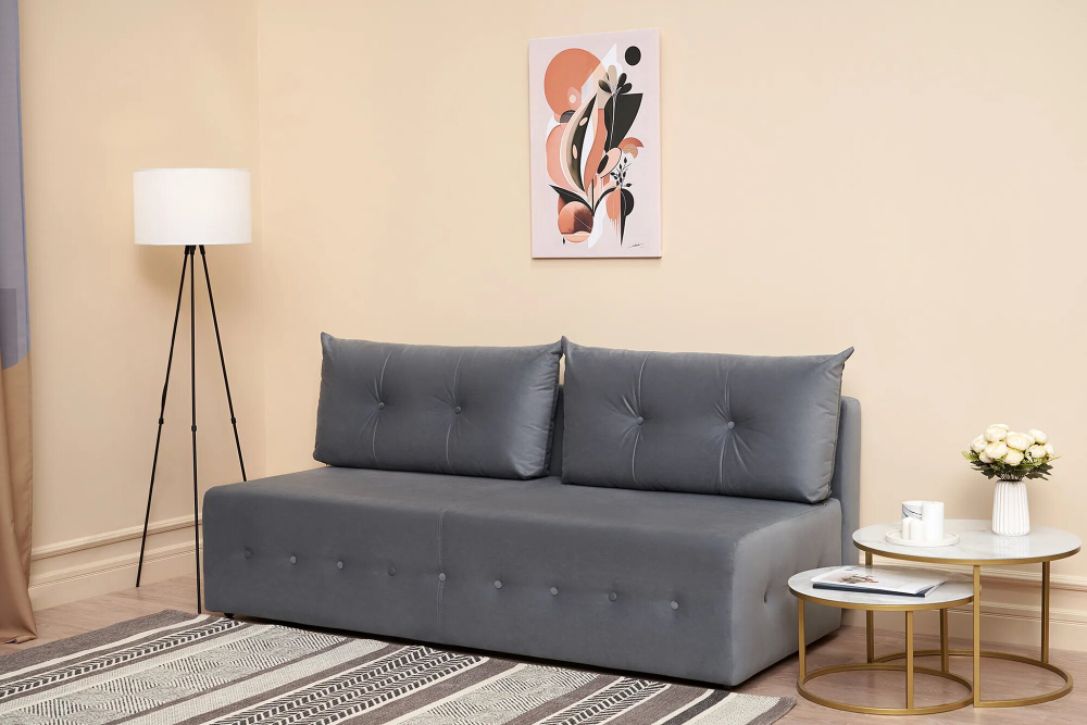 Диван-кровать Икер, спальное место 140х186, велюр, еврокнижка