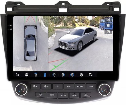 Магнитола для Honda Accord 7 2003-2008 - FarCar BX3222M-360 монитор 10.36" 2K QLED на Android 13, 6Гб+128Гб, CarPlay, 4G SIM-слот, 4 камеры в комплекте