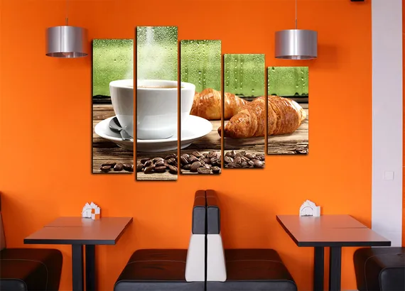 Модульная картина " Сладости и кофе "