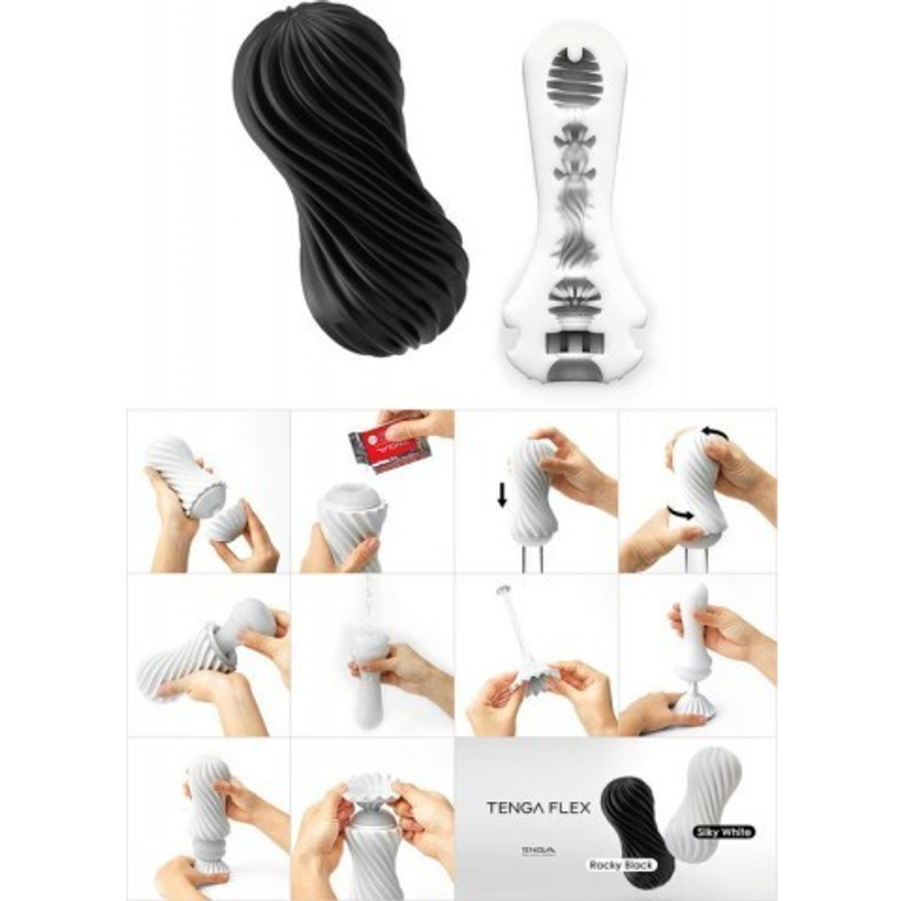 Мастурбатор Rocky Black TENGA FLEX