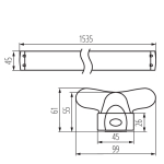 Настенно-потолочный линейный светильник KANLUX ALDO 4LED 2X150