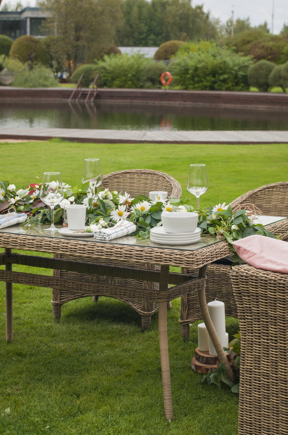 "Латте" плетеный стол из искусственного ротанга 160х90см, цвет соломенный