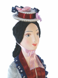 Кукла-шкатулка фарфоровая коллекционная Дама в костюме 18 века