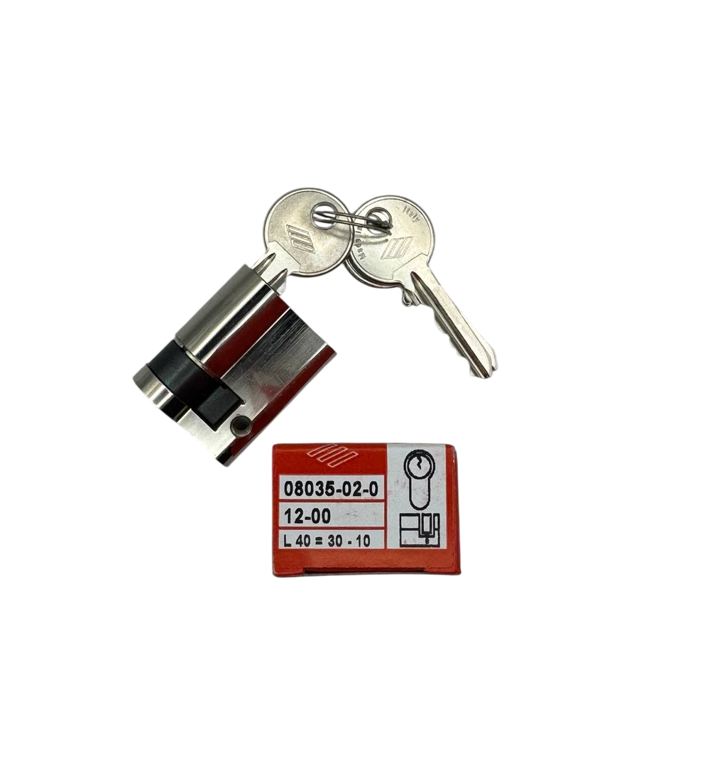 Полуцилиндр  PRATIC 40 (30х10), 3 ключа, никель