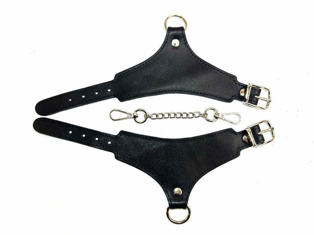 Черные гладкие кожаные наручники Black Phoenix (Цвет: черный)