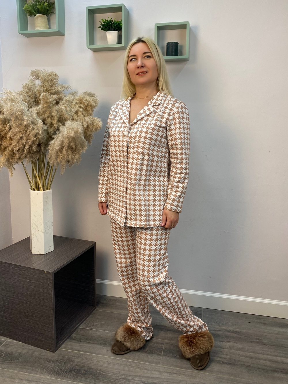 Пижама женская "1479 Ф.Н" брюки (Моделлини) пуговицы