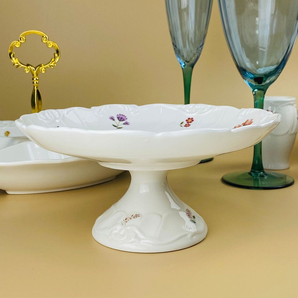 Lenardi 109-210 Блюдо 19,5х9см на ножке КРОКУС в под.уп.(х8)Фарфор