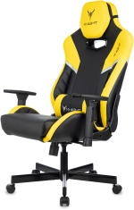 Кресло игровое Knight Thunder 5X черный/желтый эко.кожа крестов. металл