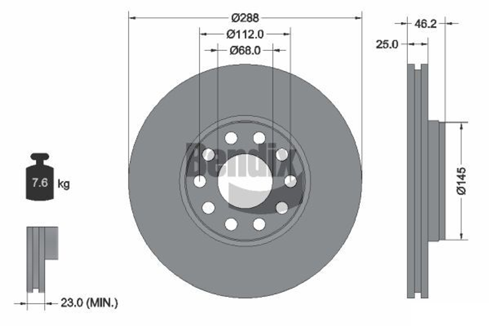 BENDIX Braking - BDS1197HC-BEN - Brake Disc