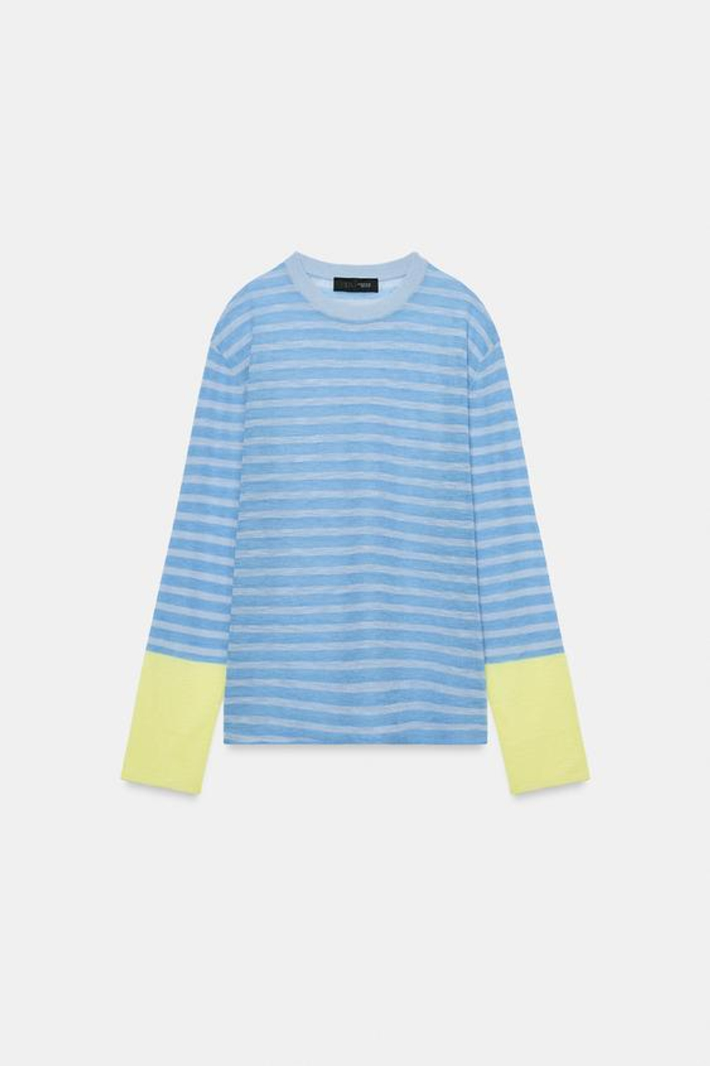 ZARA СВИТЕР В ПОЛОСКУ, НЕБЕСНО-ГОЛУБОЙ