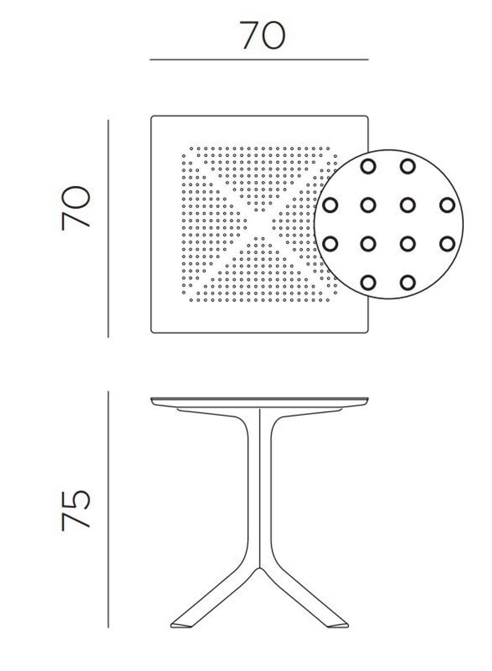 Комплект пластиковой мебели Nardi Clip 70 Bora Bistrot, белый