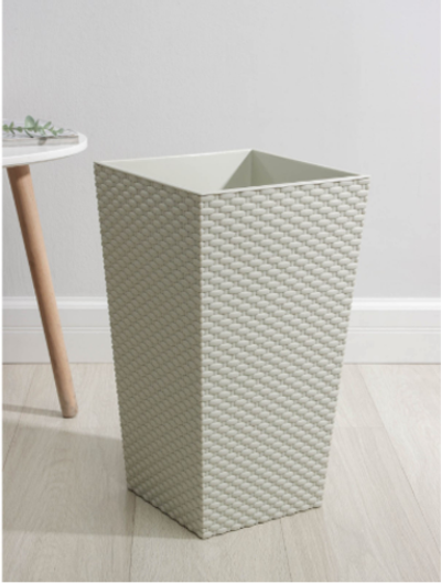 Кашпо для цветов со вставкой «Ротанг», 21 л (11,2 л), белое