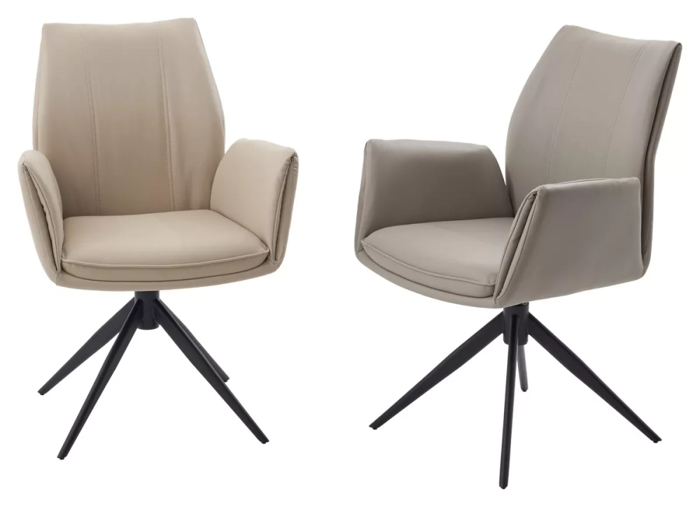 Стул YOZEF 360 град. поворот. HF017-09 Латте, экокожа / Черный, ®DISAUR