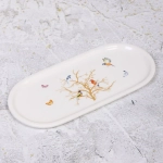 Блюдо керамическое для сервировки «Райский сад» 25*11,5*2см, белое