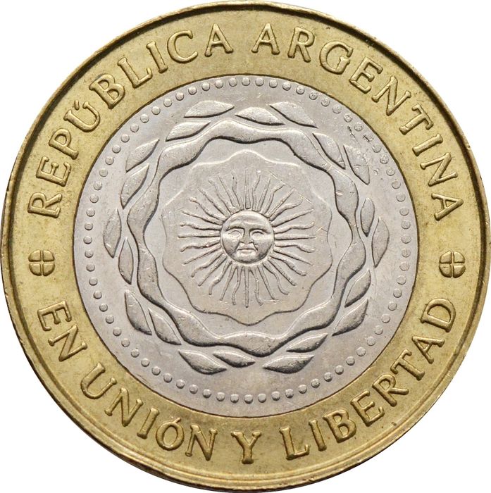2 песо 2015 Аргентина