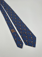 Галстук синий с обезьянами Hermes