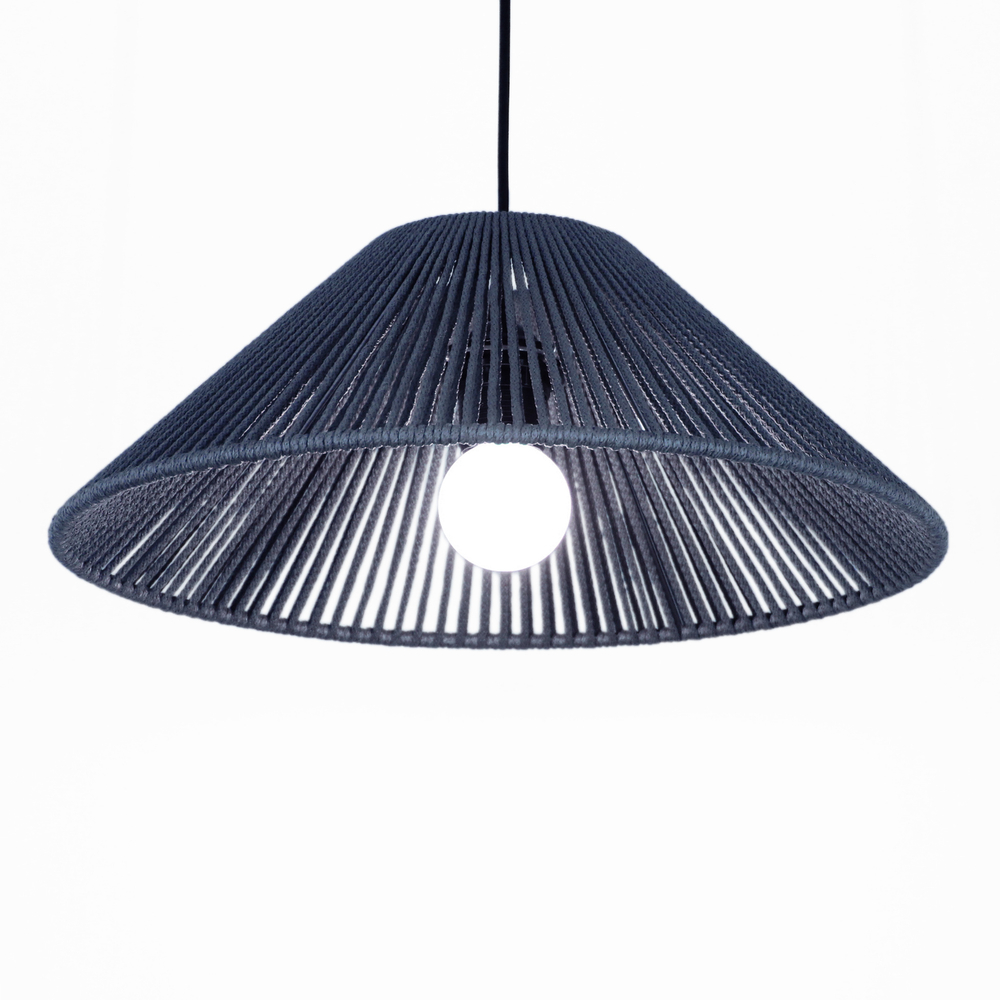 Плетеный подвесной абажур "Линии света". Форма "Конус"