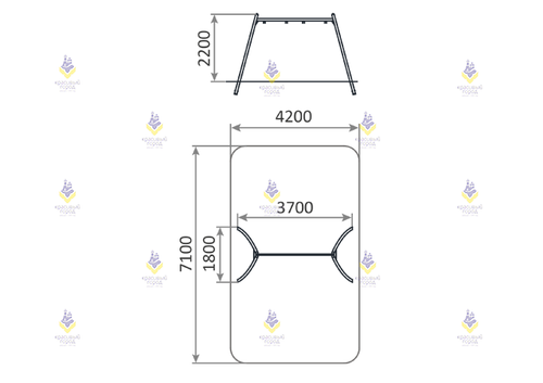 Качели металлические тип-1 с местом для 2 подвесов