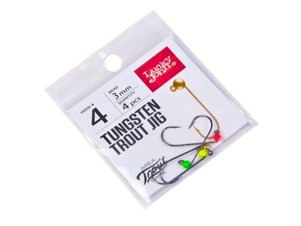 Джиг-головки Lucky John Area Trout Game вольфрамовые 03.0мм крючок 004 4шт. (цвет: Gold, Red, Green, Yellow)
