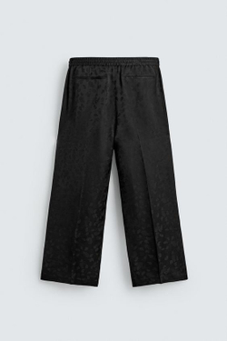 ZARA ЖАККАРДОВЫЕ БРЮКИ СВОБОДНОГО КРОЯ В УЗОР «ПЕЙСЛИ» — LIMITED EDITION, ЧЕРНЫЙ