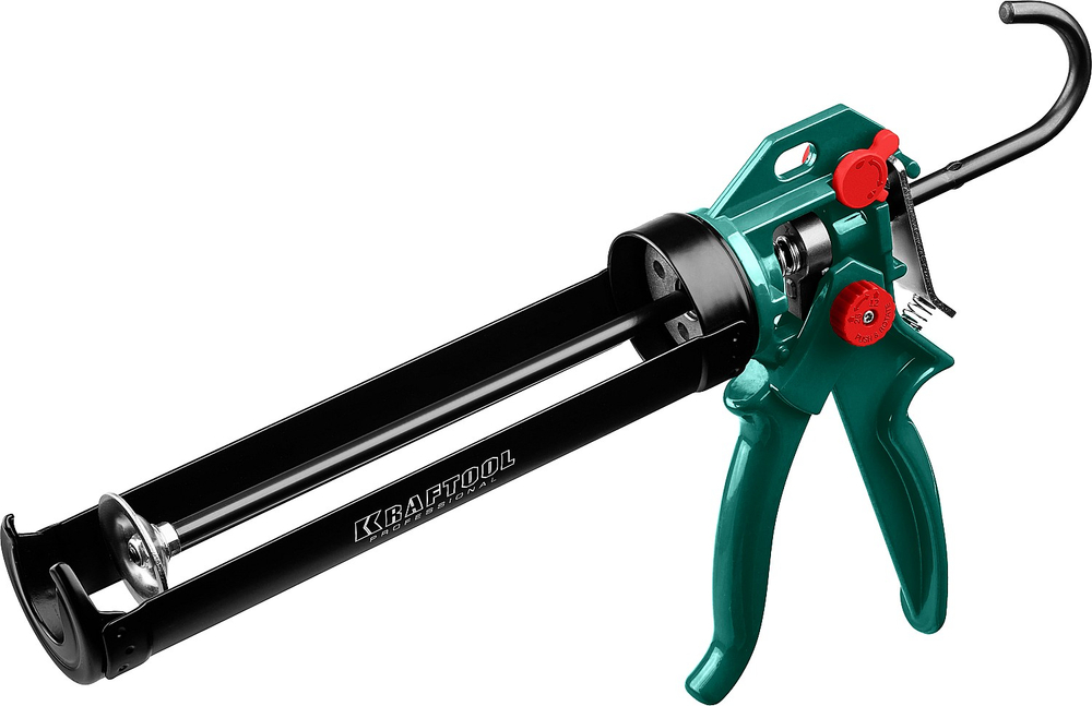 KRAFTOOL EXPERT 4-in-1 310 мл, антикапельная система, регулировка силы давления, усиленный скелетный поворотный пистолет для герметика (06675)