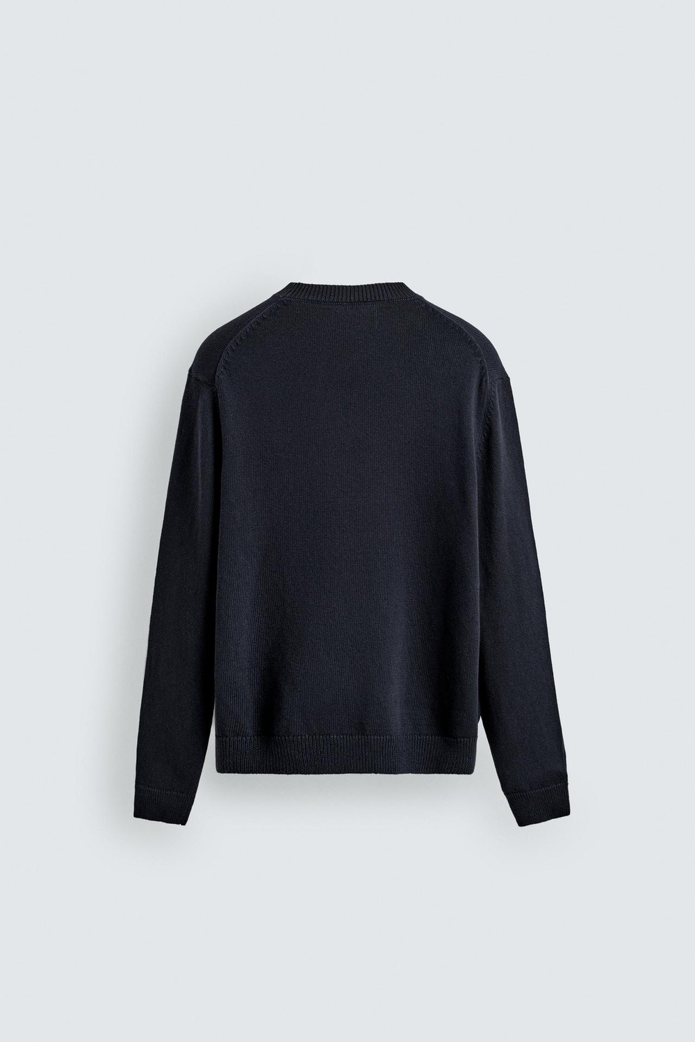 ZARA СВИТЕР ИЗ ХЛОПКА И ЛЬНА, МОРСКОЙ СИНИЙ