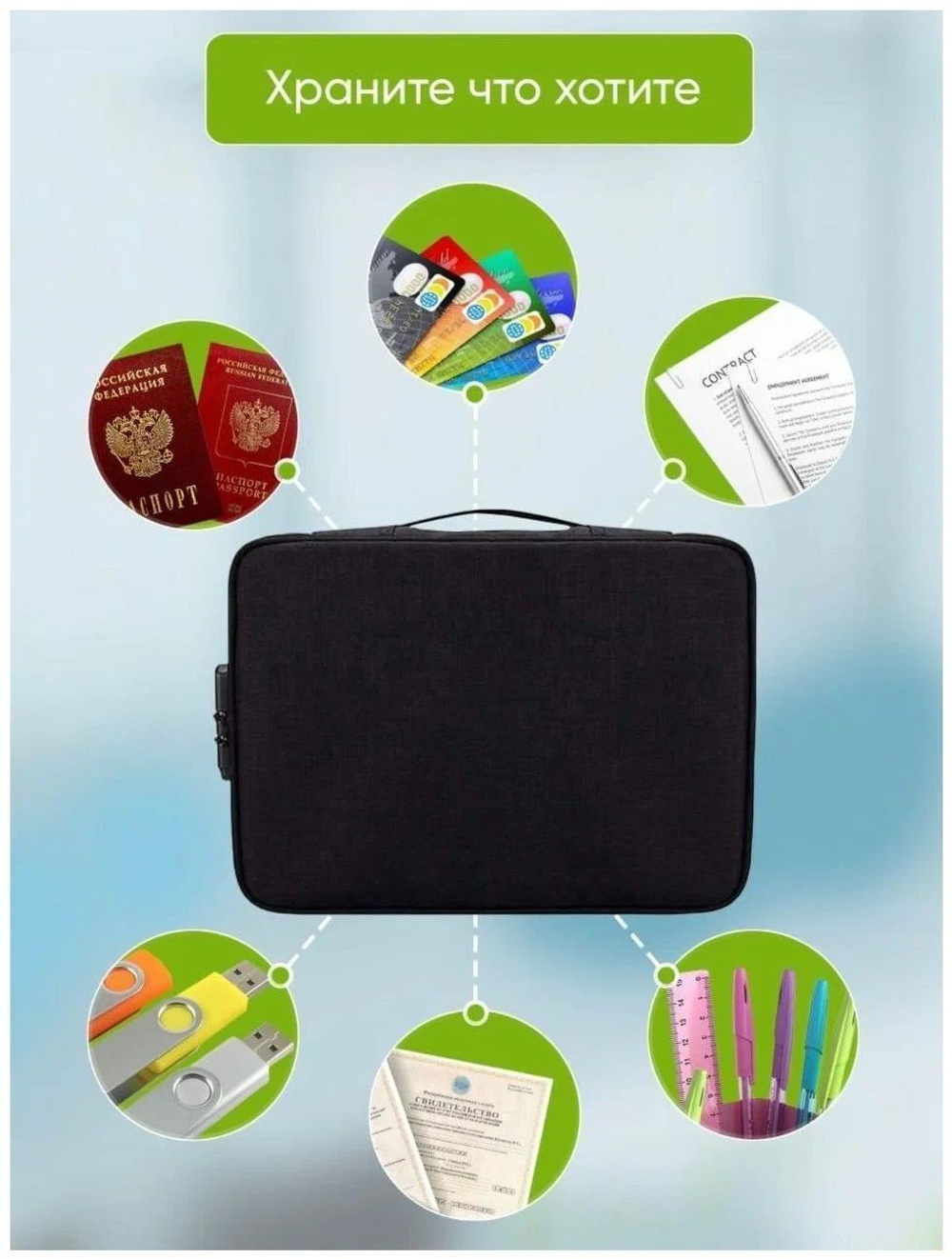 Органайзер для хранения документов с кодовым замком
