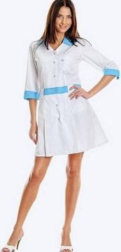 Халат женский "Каприз" (белый/св.голубой)