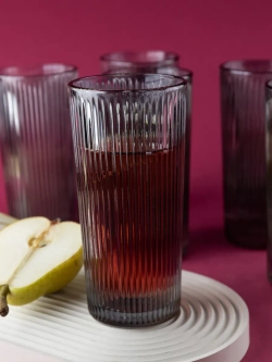 Набор ребристых бокалов для виски, 330 мл. 6 шт. Черные