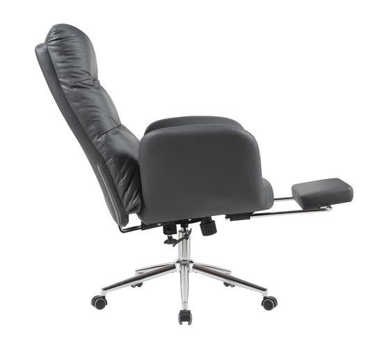 Кресло руководителя TopChairs Solid с оттоманкой серый