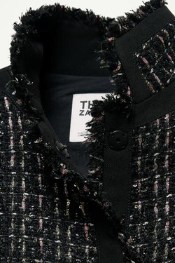ZARA КОМБИНИРОВАННЫЙ ЖАКЕТ С ШЕРСТЬЮ — THE ITEM ZARA WOMAN, ЧЕРНЫЙ
