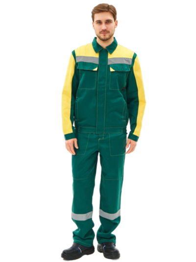 Костюм Сфера-2 СОП CH (тк.Смесовая,210) п/к, зеленый/желтый
