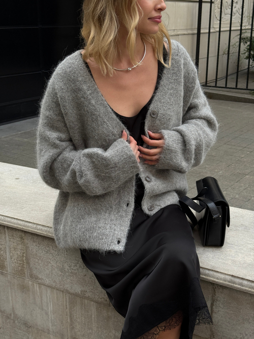 Кардиган альпака серый