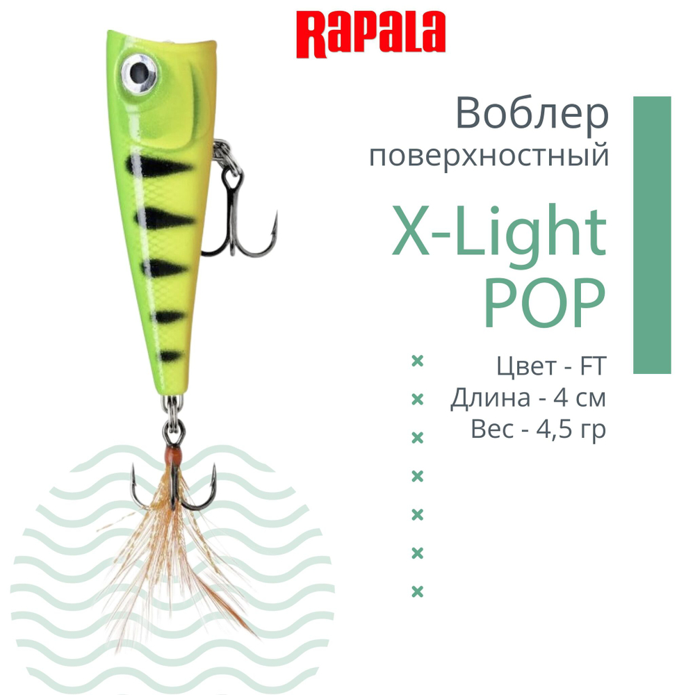 Воблер RAPALA X-Light Pop 04 /RH