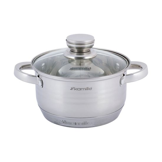 Набор кастрюль 6 предметов 1,5 л; 2 л; 3 л. Kamille KM 4915 из нержавеющей стали