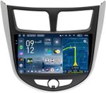 Магнитола для Hyundai Solaris 1 2010-2016 (рамка серебристо-черная тип 3) - Teyes CC4-PRO монитор 9.5" 2K QLED на Android 13, Snapdragon 778G, AI, CarPlay, DSP, 4G SIM-слот