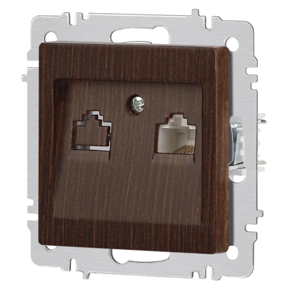 Розетка Intro Accent 6-303-10 информационная RJ45 IP20 СУ венге