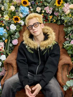 Худи HARSHandCRUEL "Flowers" Fur Hoodie