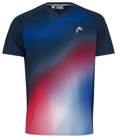 Футболка мужская теннисная Head Topspin T-Shirt M - dark blue/print vision